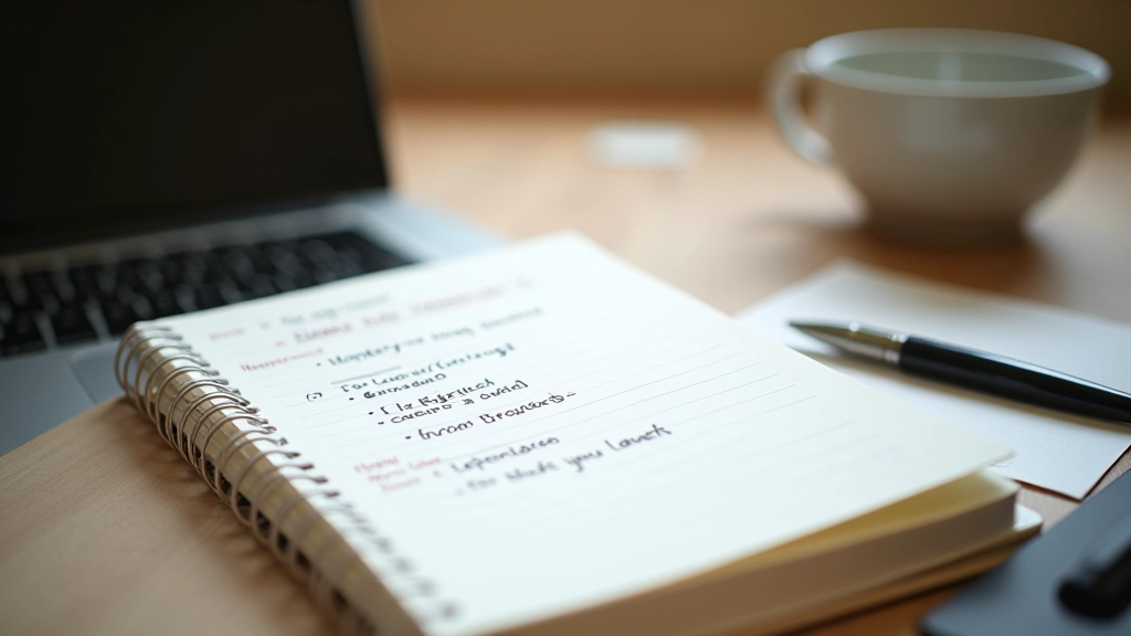 Person writing in workout journal with notes about training sessions and weekly reflections