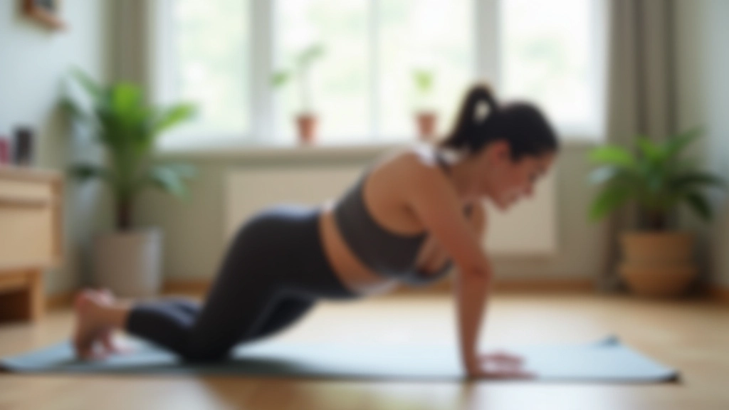 Woman doing a knee push-up on a yoga mat, demonstrating straight line from knees through hips to head